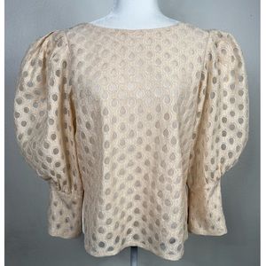 NWT Reina Diaz Blouse Size 9 M/L. Button Down Back Bell Sleeve Bohemian Style.